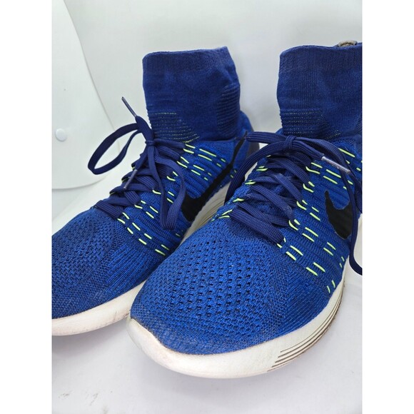 Nike LunarEpic Flyknit Shoes Mens 12 Blue Running Athletic Workout Gym Sneakers - Picture 4 of 8